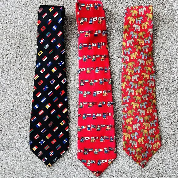 Trio of Vintage Novelty Ties Keystone Handmade Save the Children Paul Frederick - Picture 1 of 12
